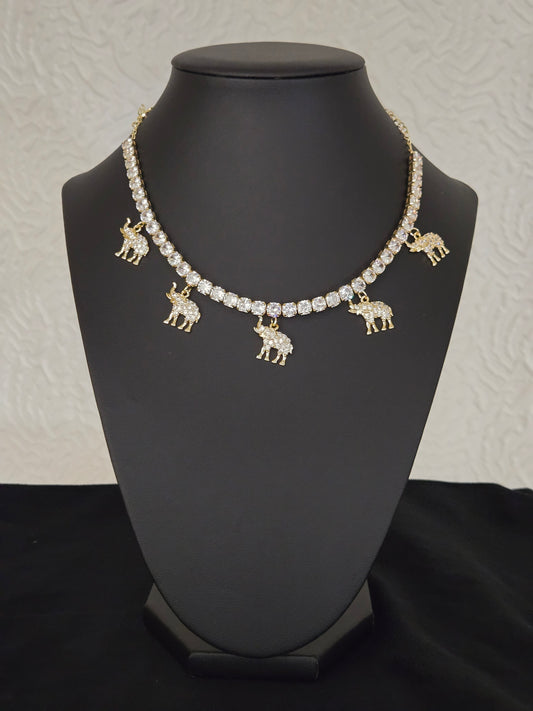 Elephant charms choker