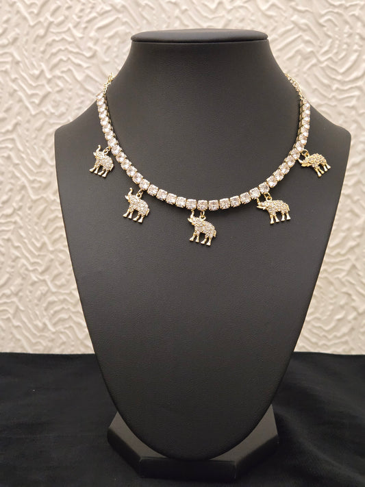 Elephant charms choker