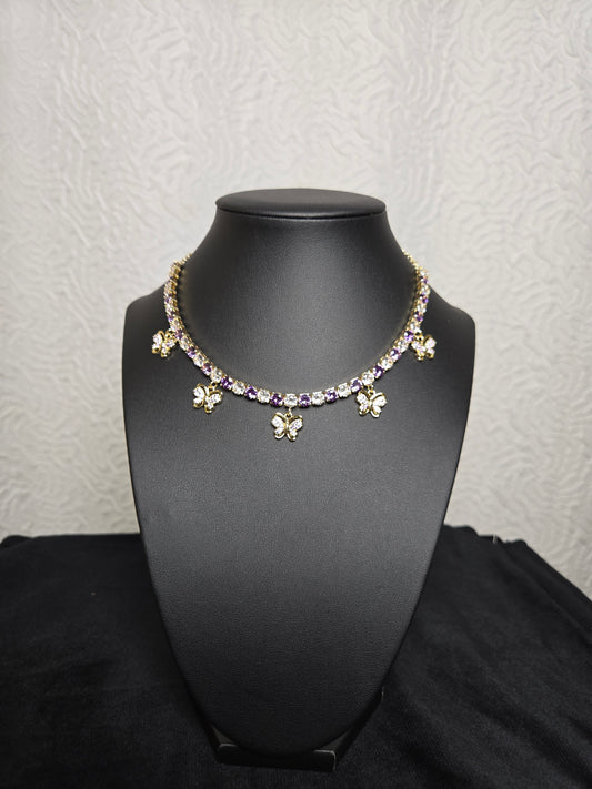 Butterfly charm choker