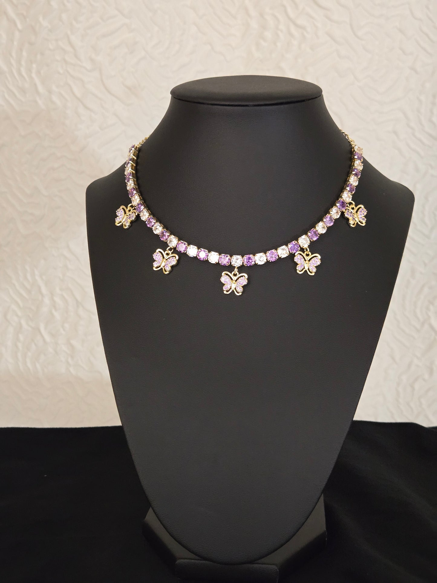 Butterfly charm choker